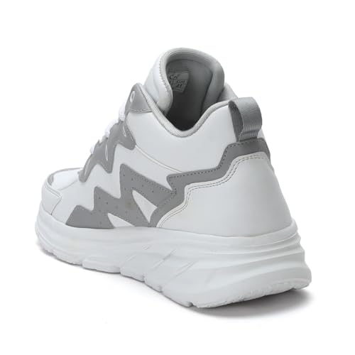 Image of FIELD CARE Casual Athletic Sneakers, Chunky Platform Design, Colour Block, Lace-up Hi-Top Gym Sports Shoes Shock Absorbing Cushioned Insole Stylish Sneakers