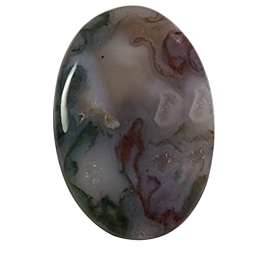 Agate mousse naturelle ovale pour vos séances de méditation et création de bijoux