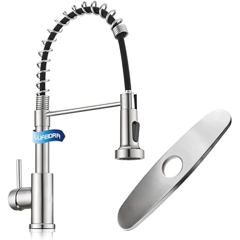LUFEIDRA Stainless Steel Kitchen Faucet with 10'' Sink Faucet Hole Cover Cover
