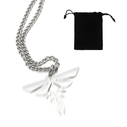 Last of us Collar Argenteo, en Acero Inoxidable, con Bolsa de Velluto, Joyería Temática, Regalo para Adolescentes, Ideal para Navidad y Cumpleaños, Diseño Moderno y Minimalista