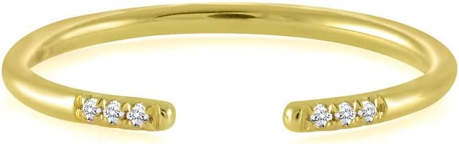 Round Cut White Diamond Open Matching Wedding Band for Women, 14K Gold Finish 925 Silver Ladies Diamond Minimal Matching Ring, Wedding Band