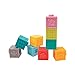 Ludi Cubes emboîtables Jouet d’éveil | Set 9 pièces encastrables - Jeu d’empilement et de Construction en Plastique Souple | Développement motricité Fine | À partir de 10 Mois