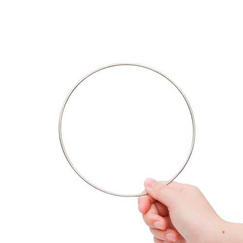 Image of Pocoxll 10 Pcs Metal Floral Hoops, Wreath Macrame Hoop Rings, Metal O Rings | Silver,4 Inch, Dream Catcher Rings, Wire Wreath Frame Floral Hoop Rings, for Wedding Wreath Decor and DIY Wall Hanging Crafts