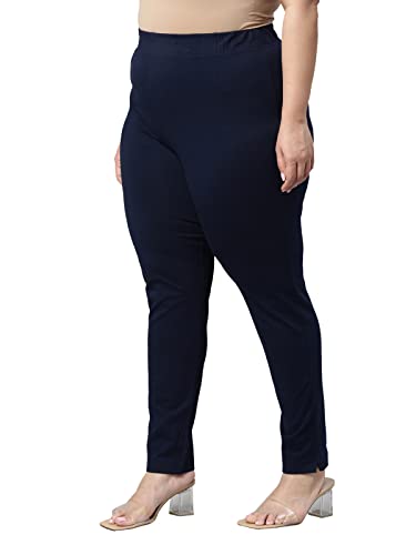 Image of GO COLORS Soft Cotton Stretch Kurti Pants Full Length for Women| Breathable, Mid Rise