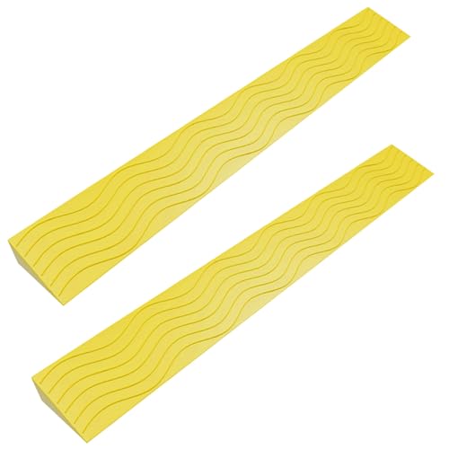 Rampe de seuil, Rampe for Fauteuil Roulant, résistante à l'usure et Durable, adaptée aux Robots balayeurs et aux fauteuils roulants(Yellow,100 * 12 * 5.5cm)