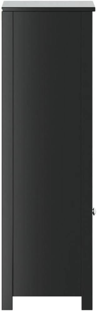 Bathroom Cabinet Black Solid Pine Wood Matte Finish Rectangular Shape Free-Standing Storage Unit 13.4 x 15.7 x 43.3 in for Modern Bathroom Vanity Set with Ample Space