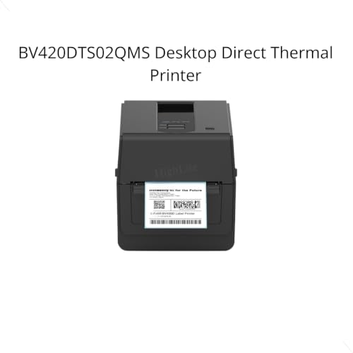 Image of Toshibas BV420DTS02QMS Desktop Direct Thermal Printer. | BV420D 4 inch 300 DPI 5 ips USB + Ethernet LAN with LED Black Case, Toshibas TPCL Emulation: Zebras ZPL2 Sato SBPL Datamax DPL