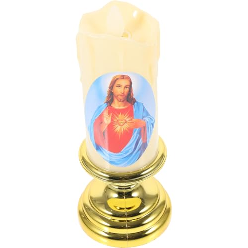 Vela LED sin llama cónica de vidrio para decoración católica y eventos litúrgicos
