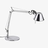 Couleur : argenté. Artemide Tolomeo Micro Lampe de table avec pied, longueur 45 cm, hauteur 37 cm, max 73 cm Moderne Aluminium poliert