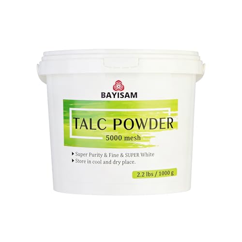 bayisam 2.2LBS Super Purity Talcum Powder,5000Mesh Microfine Multi-Purpose Talc Powder for Chalk Painting, Tire Lubrication, Fitness
