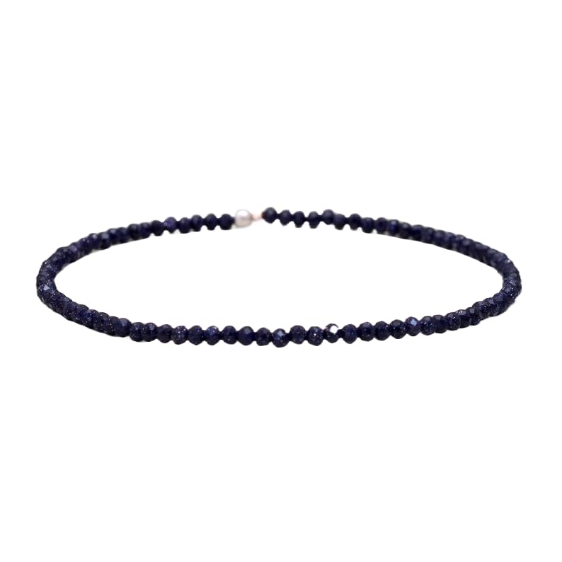 Bracelet en pierre de soleil bleue facettée haut de gamme pour l'élégance naturelle