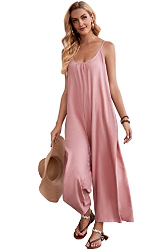 Image of BUENOS NINOS Women's V Neck Floral Maxi Dress Boho Printed Adjustable Spaghetti Strap Ethnic Beach Long Dress with Pockets