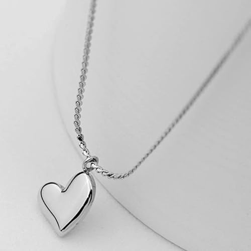 Jude Jewelers Stainless Steel Heart Shaped Classic Plain Statement Wedding Holiday Party Pendant Necklace (Silver) #TOP2
