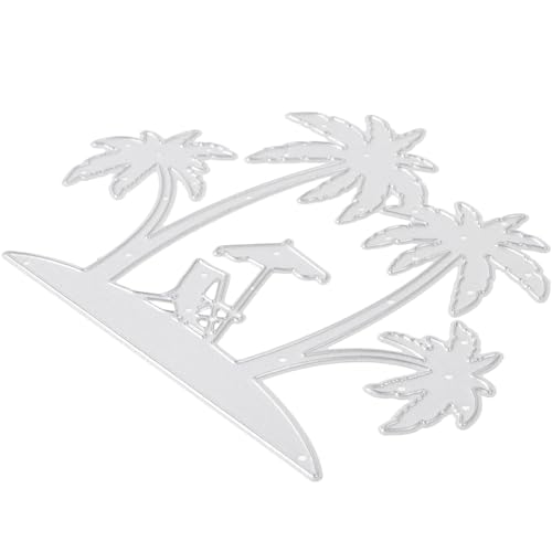 ORFOFE Troquel de Corte Metálico para Manualidades Plantilla de Árbol de Playa, Molde DIY para Scrapbooking y Tarjetas, Troquel Resistente Reutilizable para Álbumes y Decoración