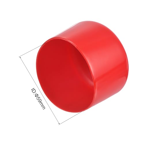Image of uxcell 2pcs Rubber End Caps 59mm(2 5 /16 inch) ID Vinyl Round Tube Bolt Cap Cover Screw Thread Protectors Red, 40mm Height