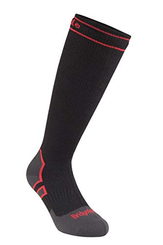 Bridgedale Standard Mens and Hiking-Socks, Black/Red, Large