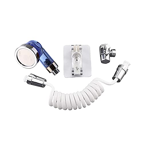 Inverseur de robinet avec douchette bleue pour simplifier la douche des animaux