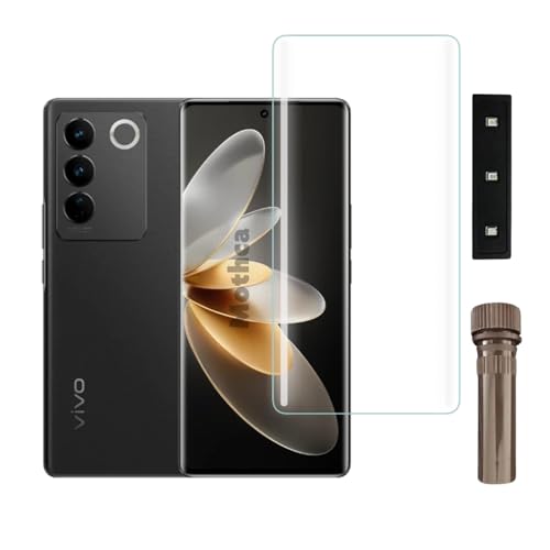 Image of Mothca Premium UV Tempered Glass Screen Protector For Vivo S16 (Pack of 1) Full Adhesive UV Curved Screen Guard, Case Friendly with Installation Kit