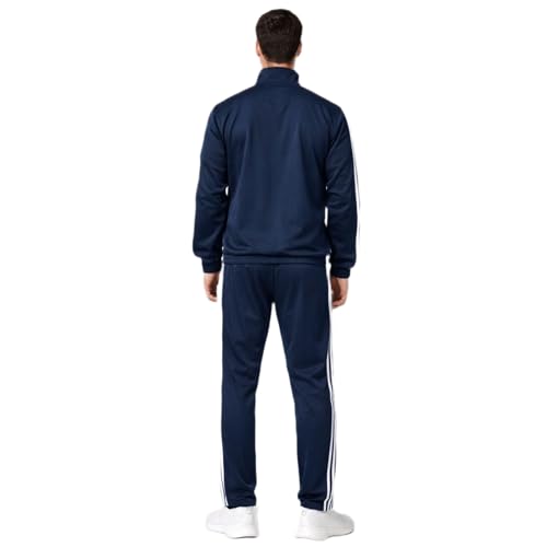 Image of Adidas Men Printed Training tracksuit Dark Navy - Polyester Regular Fit Activewear Set Lightweight, Breathable Sportswear track suit for Gym, Running, Fitness, Casual For All-Season