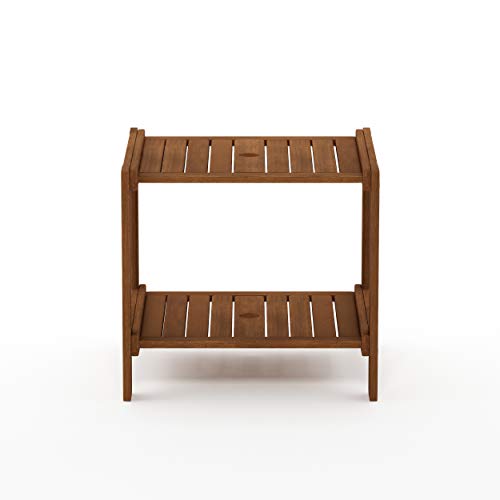 Furinno TIOMAN Outdoor 2-Tier Patio Table, Mississippi Side Table, Natural - image 3