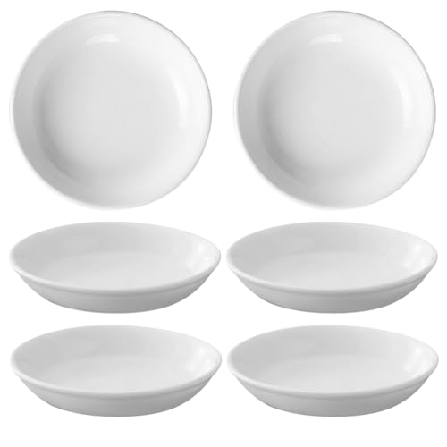 MINAOLULUS Replacement Wax Warmer Dish 6Pcs Round Ceramic Plates for Aromatherapy Candle Melting Bowls Versatile Decorative Serving Dishes for Home Use 4.44In