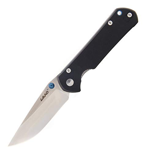 Sanrenmu Land 910 Pocket Knife Folding Knife 12C27 Blade G10 Handle Liner Lock Pocket EDC Knife (Black,G10)