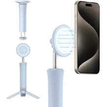 araree Magfie Pod Lite Magnetic Phone Tripod Stand, MagSafe Compatible 360 Rotating Mini Clamp Mount for iPhone and Galaxy Smartphones Blue