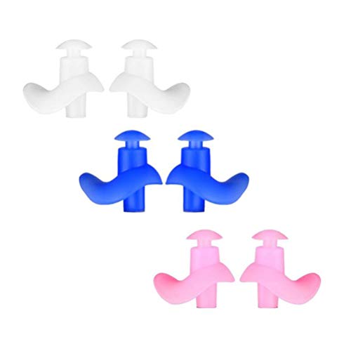 Milisten 3 pares de protetores de ouvido para natação leves de silicone à prova d'água para criança