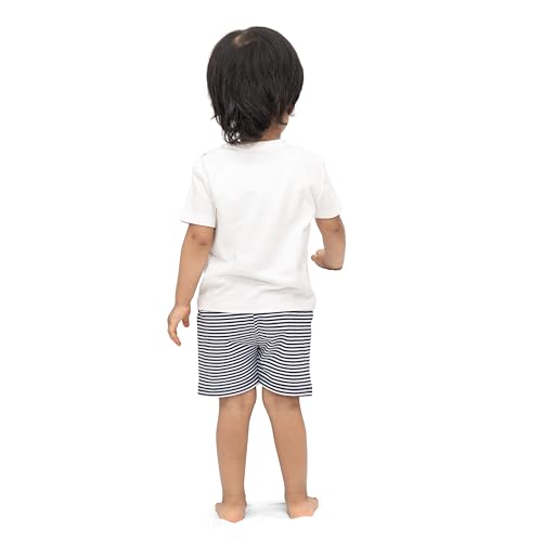 Image of ARIEL Baby Boys & Baby girls Cotton Printed Round Neck Half Sleeve T-shirt & Short Summer Clothing Sets