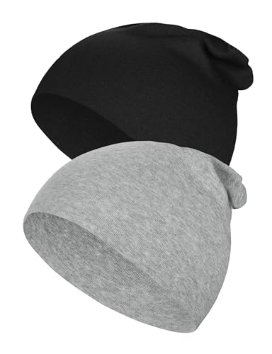 Kiiwah 2 Stück Mütze Kinder, Baumwolle Slouch Beanie Unisex...