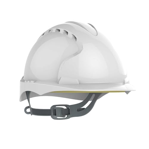 JSP Casco EVO 2 Visera Media con ventilación y Ajuste deslizable, Blanco (AJF030-000-100)