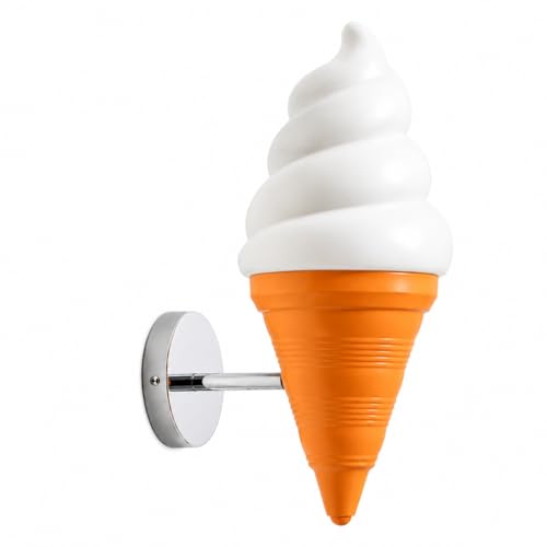 Image of Ice Cream wall lamp Spiral Cone Decorative wall Light Fixture, DIY Lighting Fixtures for Kitchens, Dining Rooms and More(Orange)