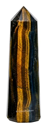 Image of Crystal Heaven Certified Multi Tiger Eye Crystal Tower Obelisk Point For Chakra, Healing & Balancing-Aaa Grade Original Certified Gemstone Agate For Reiki Meditation Yoga Spiritual (3-4 Inches)