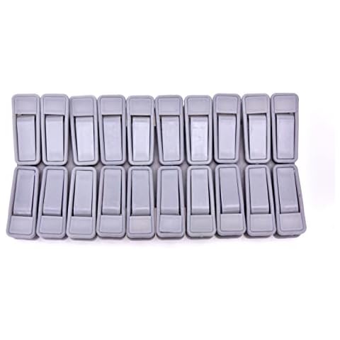 100 Quality Plastic Finger Clips for Hangers, Pants Hanger Clips, Strong Pinch Grip Clips for Use with Slim-line Clothes Hangers, Clips for Velvet or Non-Velvet Hangers (Gray, 100) Cover