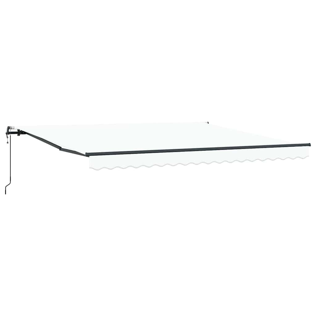 Einziehbare Gelenkarmmarkise Weiß 400 x 300 cm, Markise aus Stoff und Aluminium mit Fernbedienung und Handkurbel, Stabile Überdachung für Garten und Terrasse