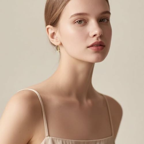 SLUYNZ 925 Sterling Silver Cross Dangle Earrings for Women Teens Cross Drop Earrings Dangle2