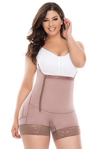 by Fajas D'Prada Open Bust Tummy Control Butt Lifter Boy Short Body Shapewear