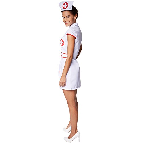 dressforfun tectake Frauenkostüm sexy Krankenschwester | Aufgedrucktes, rotes Kreuz | Vorne mit Knöpfen | Inkl. Haarreifen (S | Nr. 301503) – Bild 4