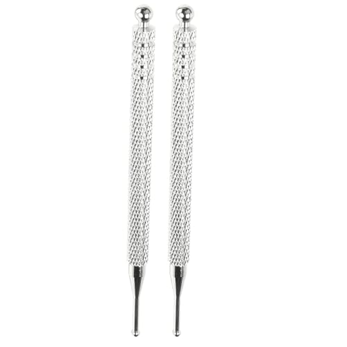 Acupuntura auricular con detector de masaje de acero inoxidable manual, set de 2