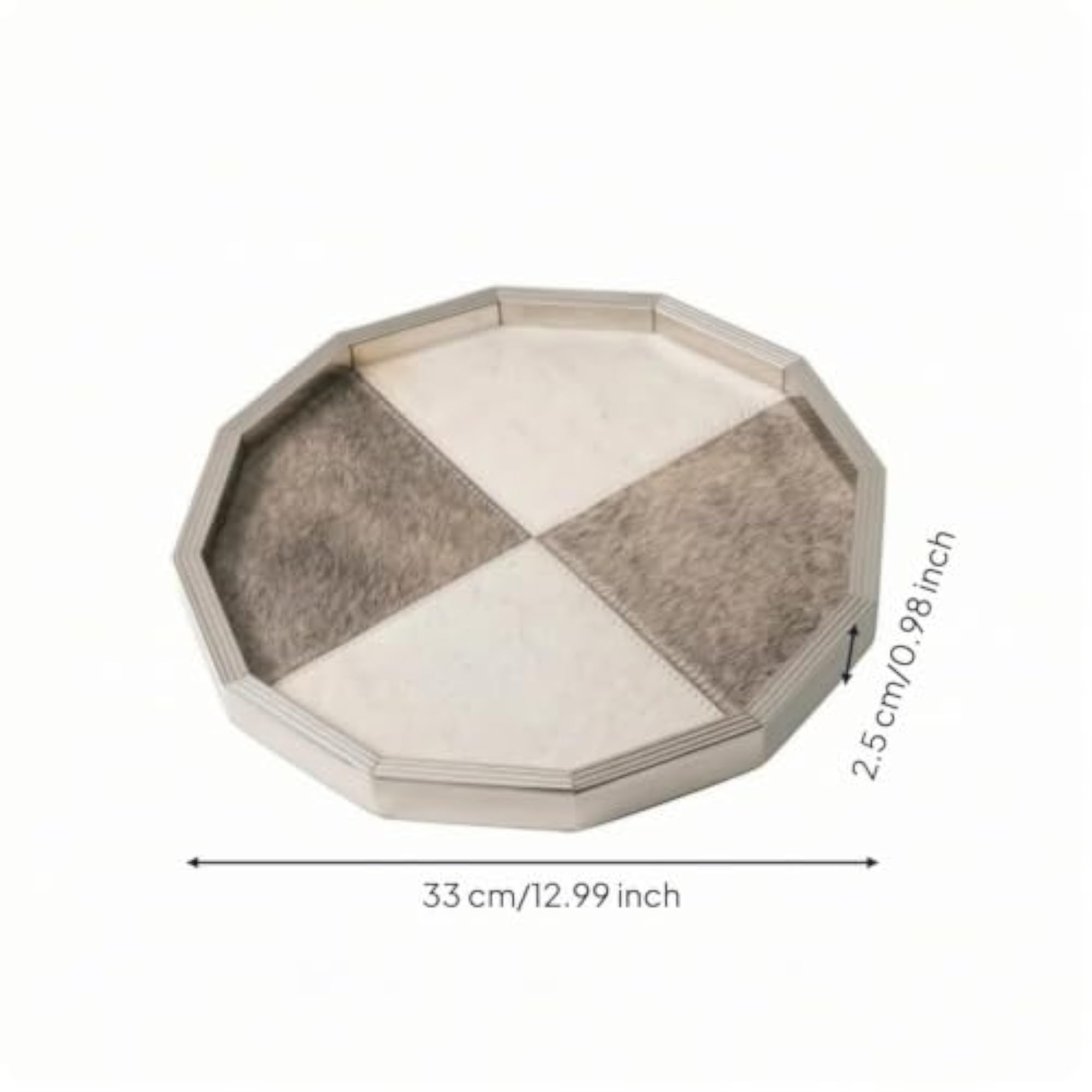 Geometric Octagonal Tray Faceted Tray with Patchwork Surface