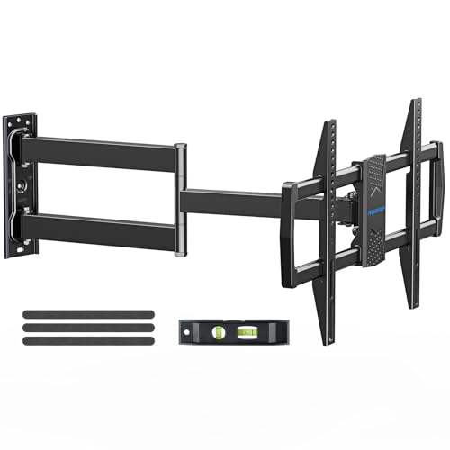 Image of MOUNTUP Corner TV Wall Mount for Most 42-75 Inch TVs with 32 inch Long Extension, Long Arm TV Mount, Full Motion TVs Mount Swivel Articulating Mounts, MAX VESA 600x400mm, Holds up to 99 lbs