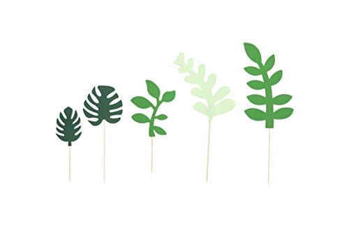 Nmas Glittery Tropical Cupcake Topper Tropical Wedding Palm Leaves Monstera Leaves For Safari Glittery Cake Toppers Ecorations For Jungle Theme Birthday Party Decor Safari Baby Shower Decor Party Supplies Beach (24Pcs 6 Kinds) #TOP2