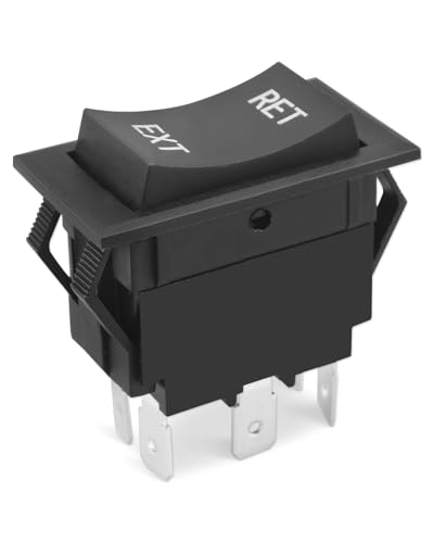 30 Amp DPDT Momentary Switch, On-Off-Momentary On Rocker Switch 6 Pin for Many Fifth Wheel Jacks and RV Landing Gear Switch