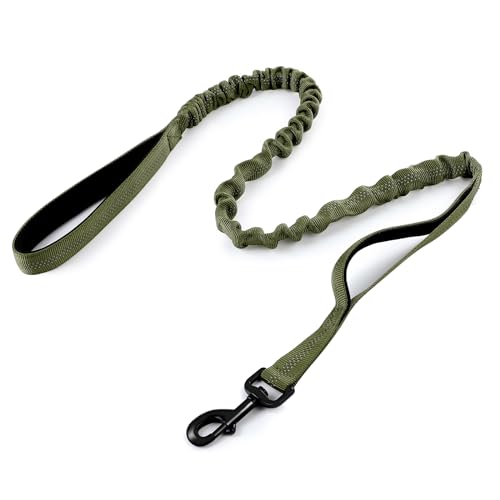rabbitgoo Tactical Bungee Dog Leash with Shock Absorption, Military Training Leash with 2 Padded...