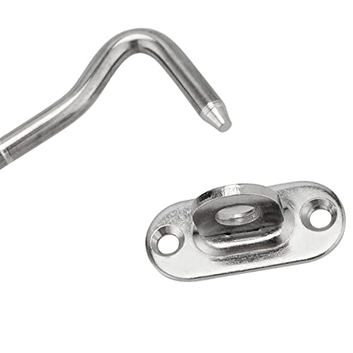 MANCHAP 6 Pack 100mm/4 Inch Cabin Hook and Eye Catch, Stainless Steel Gate Catch Hook, Privacy Hook and Eye Latch Barn Door Latch with Screws for Gate Shed Window, Silver - Image 3