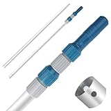 POOPLE Pool Pole - Professional 16 Foot Telescoping Swimming Pool Cleaning Poles, Adjustable 2 Piece Telescopic Pole and 1 Piece Extension Pole for Skimmer Net,Brush,Vacuum Head