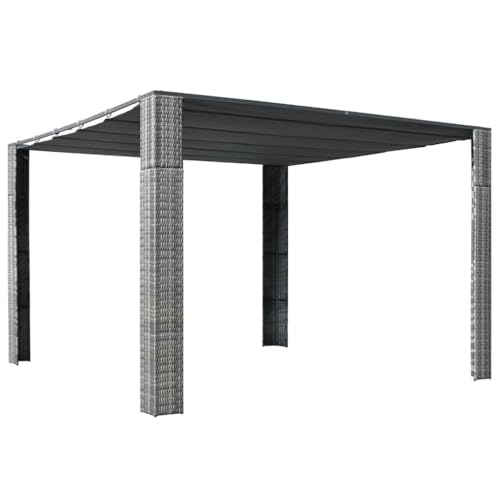 vidaXL Pavillon Dach Poly Rattan 300x300x200 cm Partyzelt Zelt...