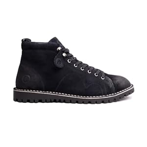 Popps 1961 Mens Smart Casual 100% Real Leather Ankle Monkey MOD Lace Up Boots