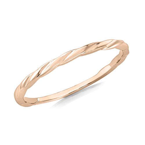 Bague torsadée Carissima or 9k femme anneau plat texturé bijou de joaillerie moderne