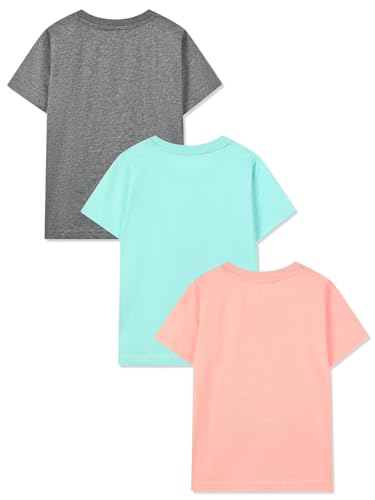 Image of HILEELANG Girl T-Shirts Short Sleeve Graphic Tees Cotton Casual Summer Tops Shirts Packs